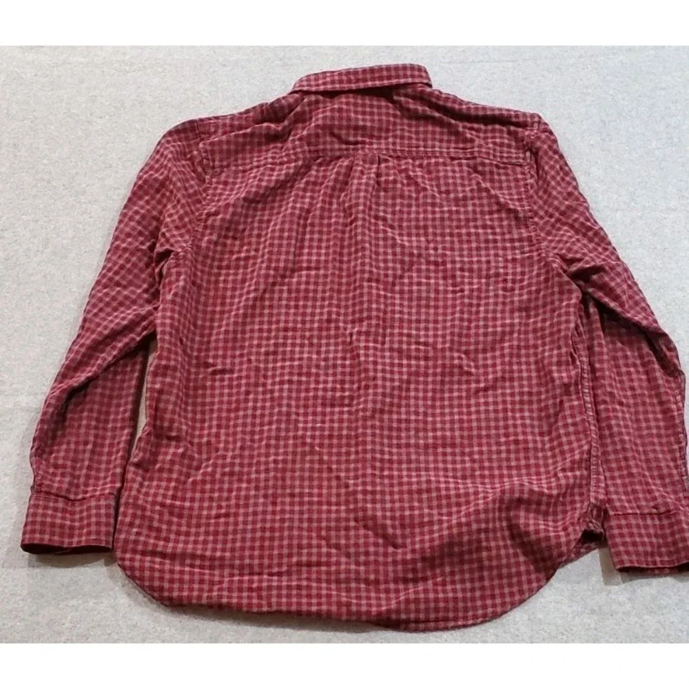 Lucky Brand Handcrafted Classic Fit Red‎ Gray Button Up Long Sleeve Size XL
